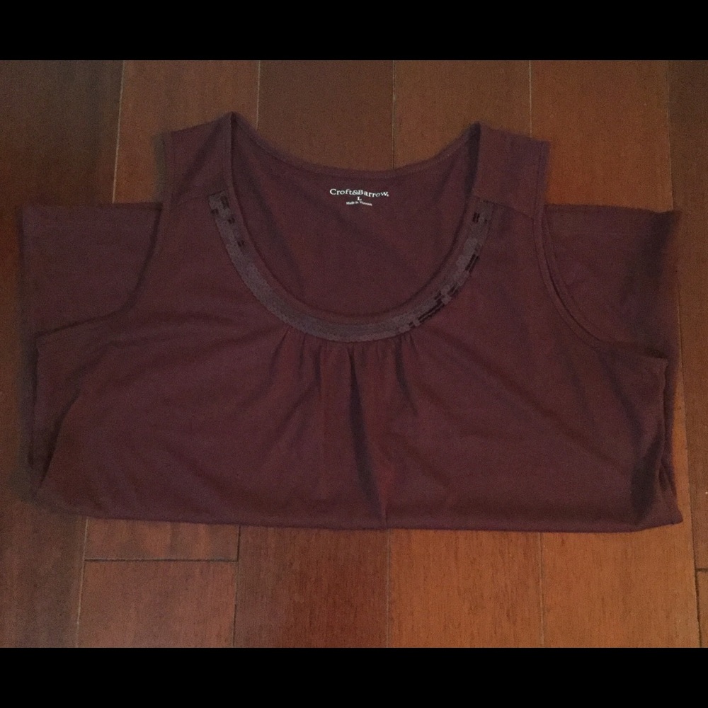 ❗️SALE❗️Croft & barrow brown top - Picture 5 of 8
